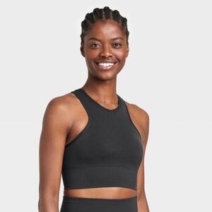 Women's Seamless Medium Support High-Neck Longline Sports Bra - All In Motion S